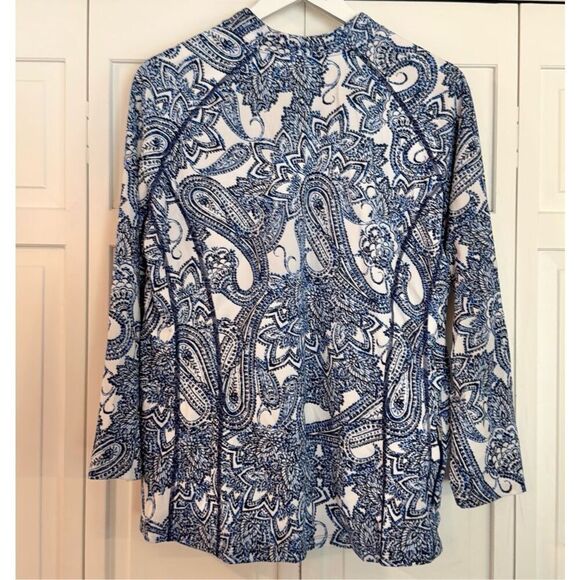 Coolibar blue paisley quarter zip rash guard pullover XL - Picture 3 of 8
